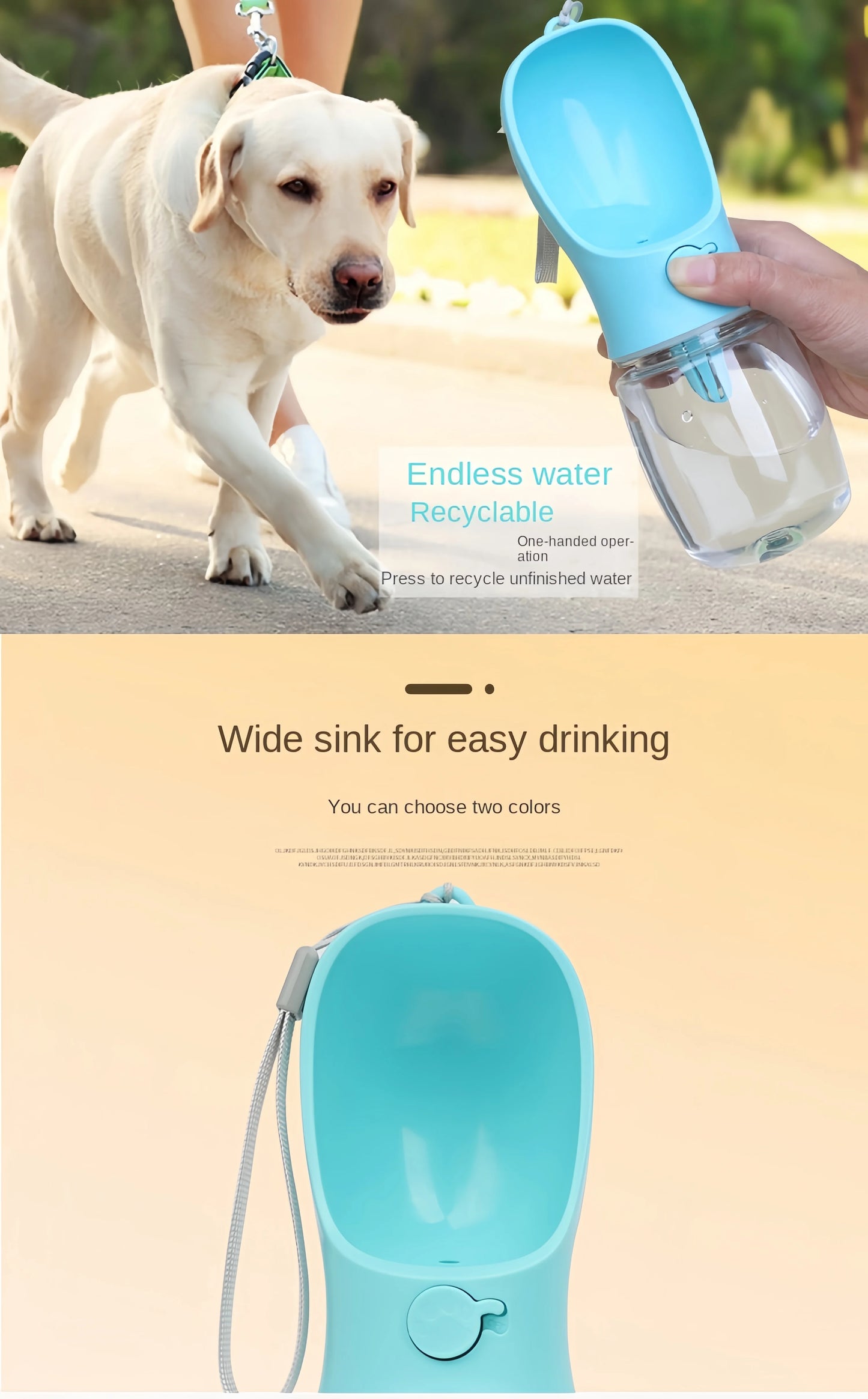 TailTrendz™Portable Pet Water & Food Bottle